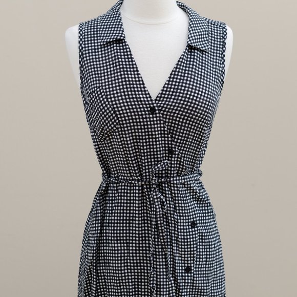 Anthropologie TYLHO Rayon Dress in Gingham Checkered Print XS - Picture 6 of 15